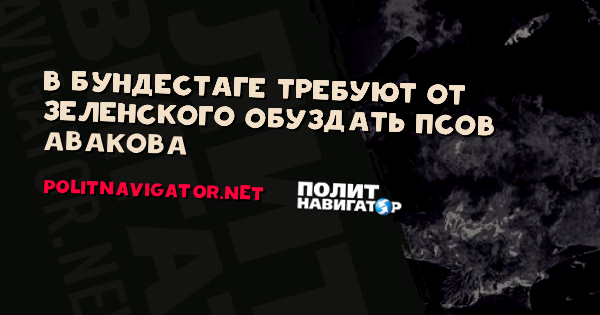 В Бундестаге требуют от Зеленского обуздать псов Авакова | Политнавигатор