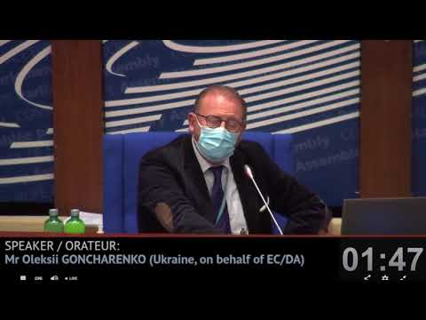 Скандал с флагом Украины: выступление Алексея Гончаренко в ПАСЕ прервали